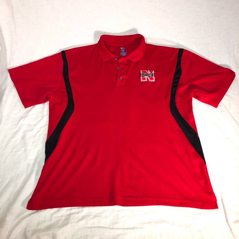 NCAA Nebraska Huskers Small Logo SS Polo Shirt L